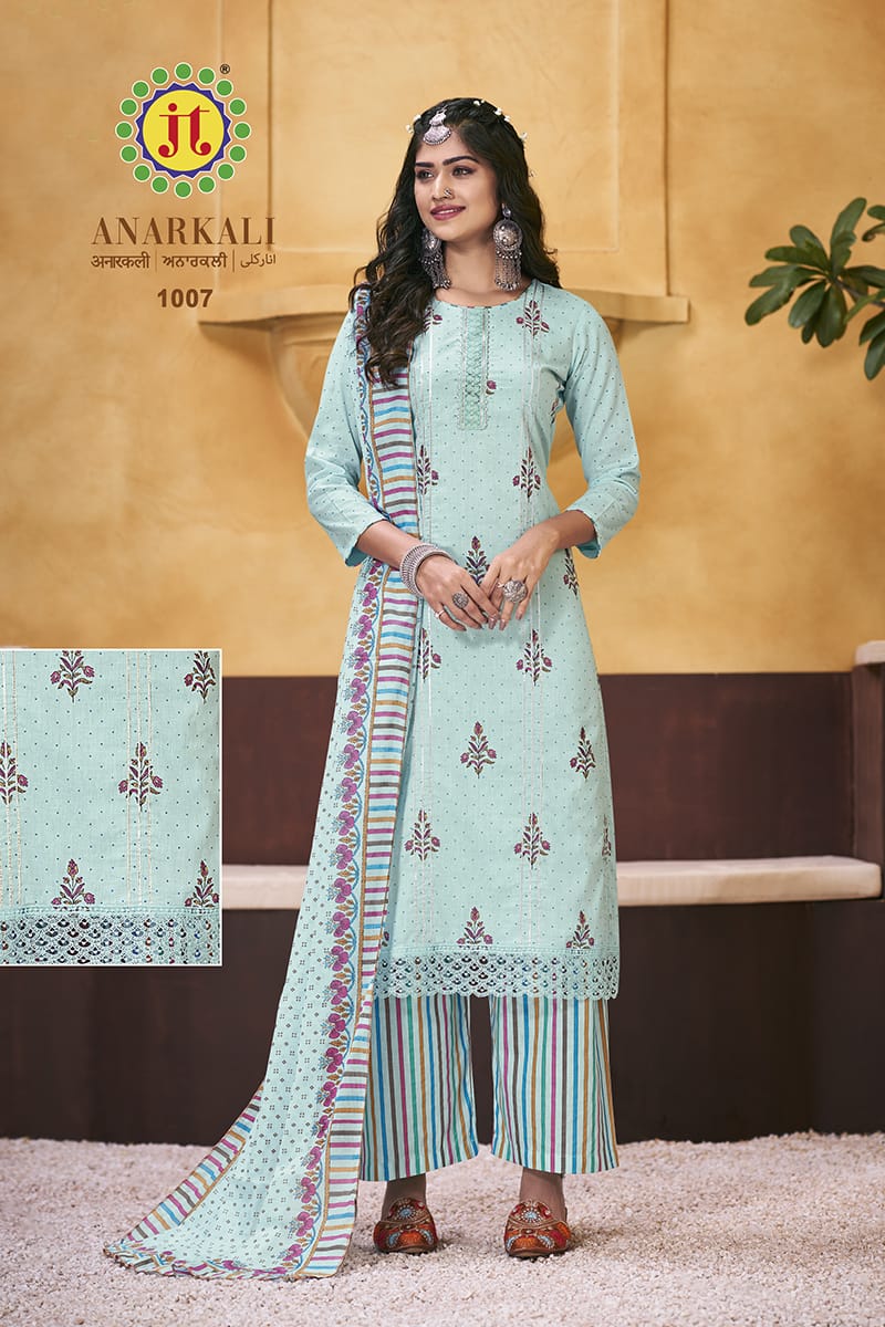 Jt Anarkali Lawn Cotton Dress Material Catalog
